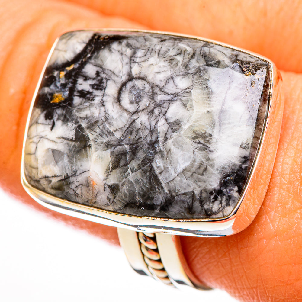 Moroccan Goniatite Fossil Rings handcrafted by Anasilvercos - RING110999