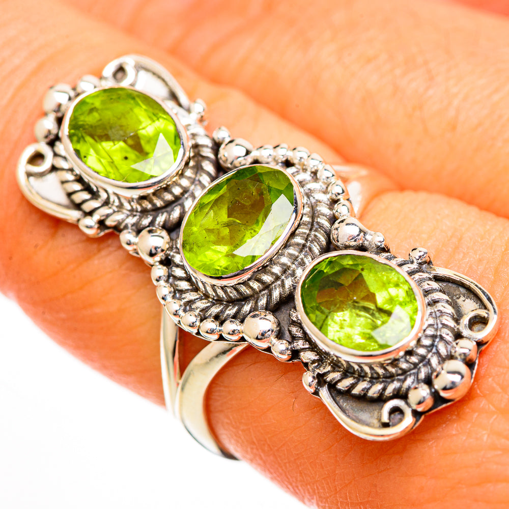 Peridot Rings handcrafted by Anasilvercos - RING111022