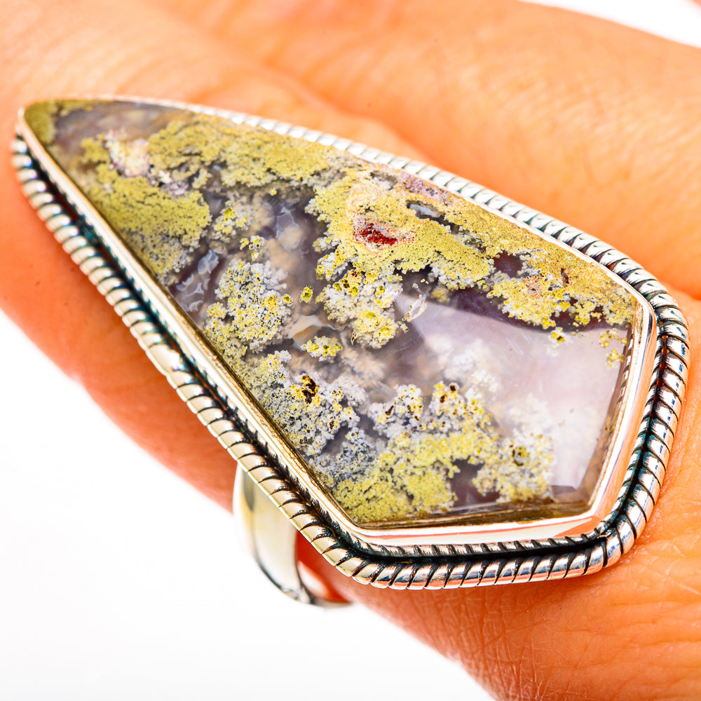 Plume Agate Rings handcrafted by Anasilvercos - RING111023