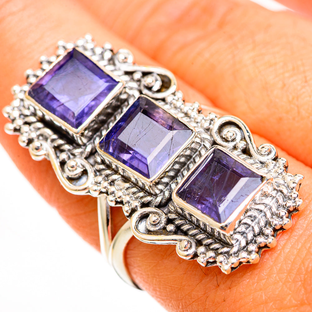 Violet Spinel Rings handcrafted by Anasilvercos - RING111043