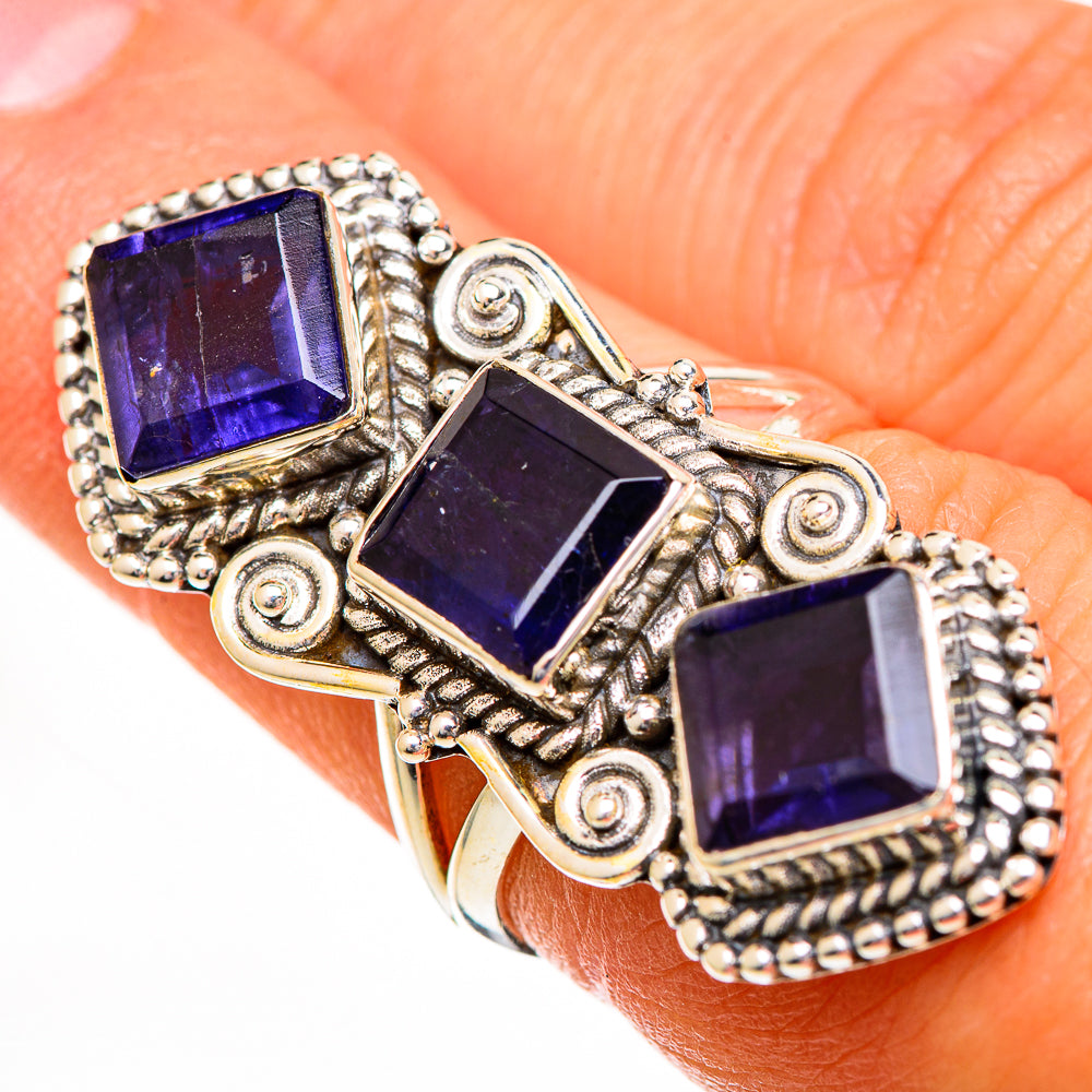 Violet Spinel Rings handcrafted by Anasilvercos - RING111044