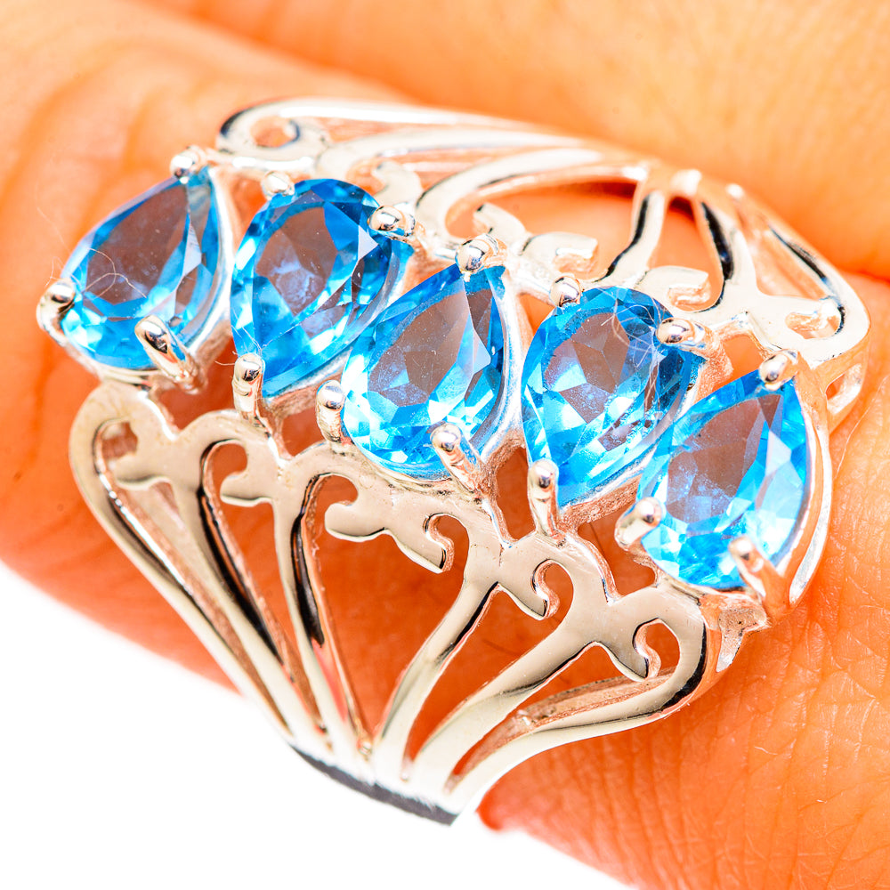 Blue Topaz Rings handcrafted by Anasilvercos - RING111053