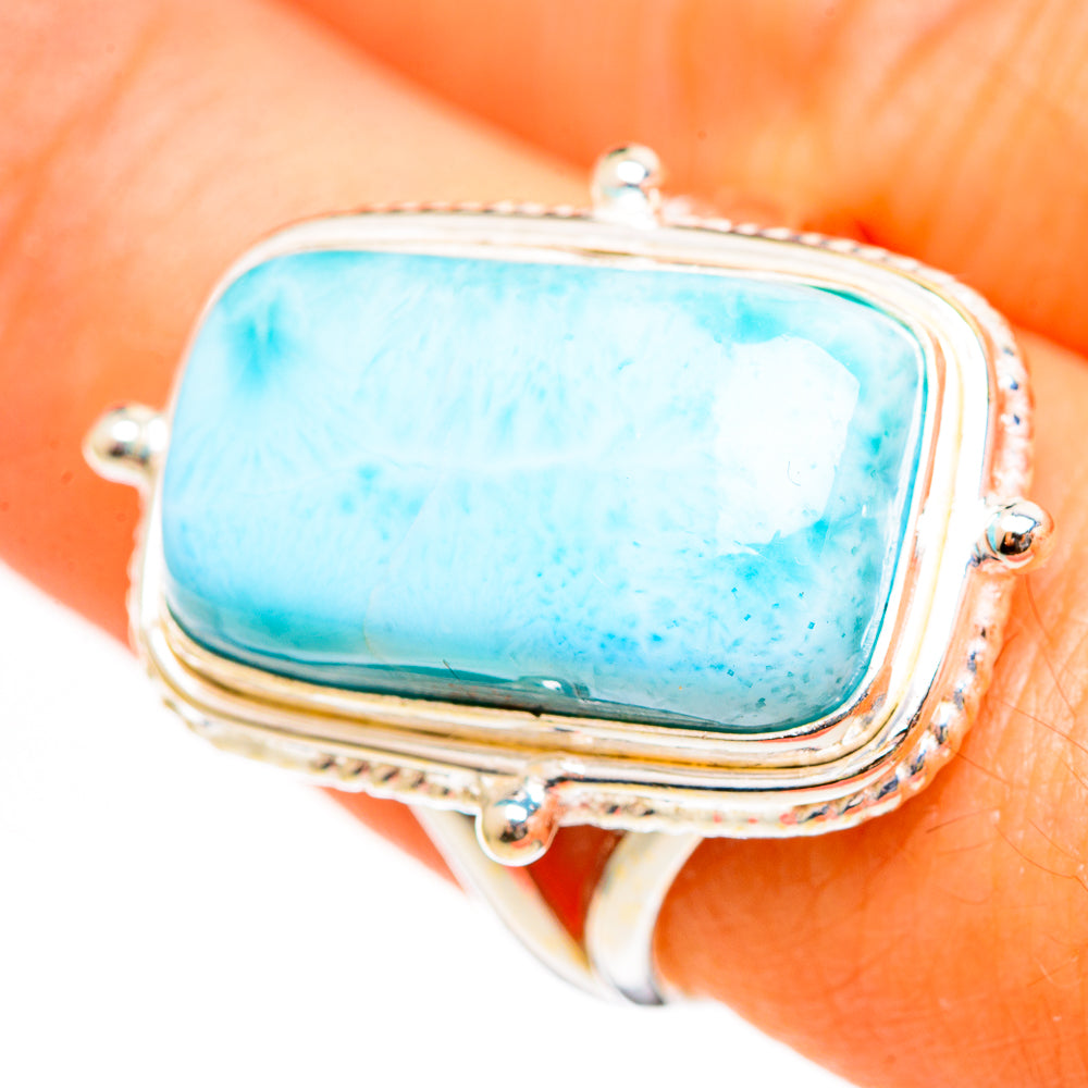 Larimar Rings handcrafted by Anasilvercos - RING111055