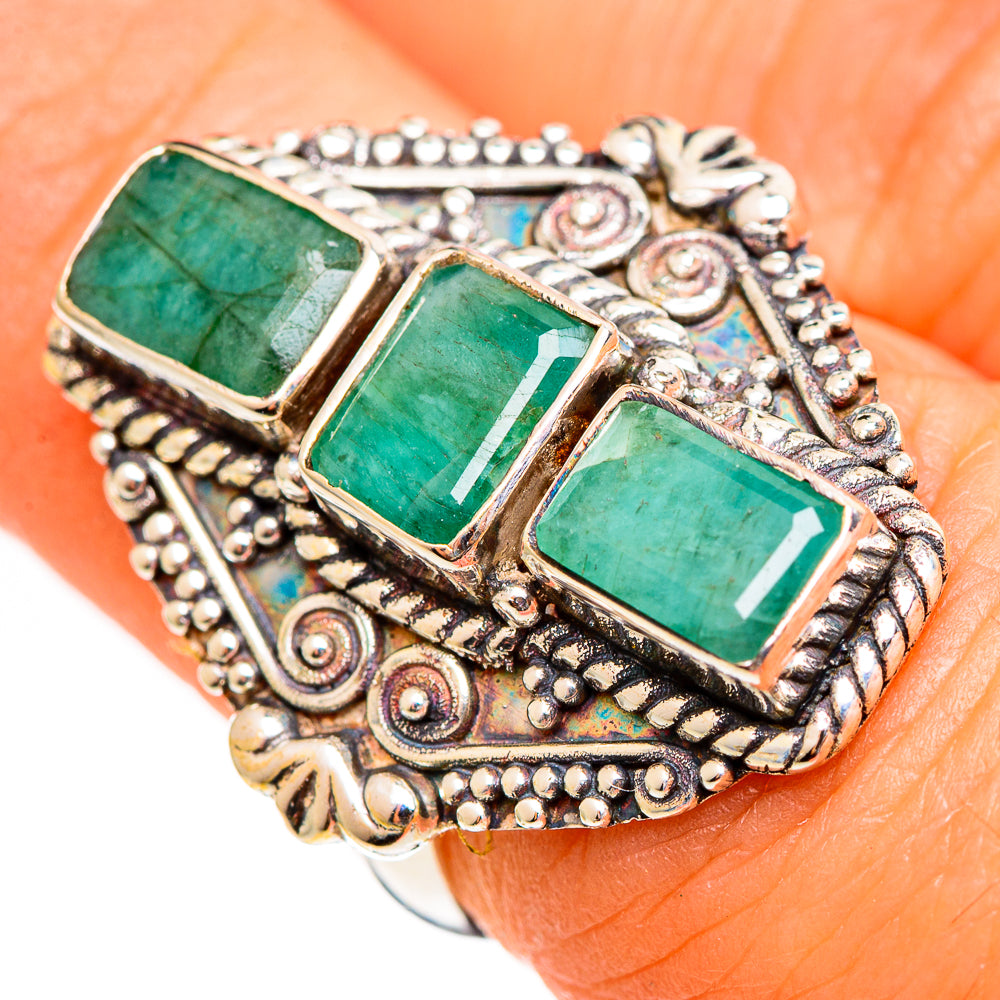 Emerald Rings handcrafted by Anasilvercos - RING111058