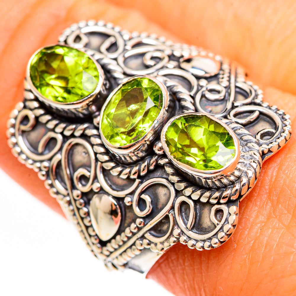 Peridot Rings handcrafted by Anasilvercos - RING111059