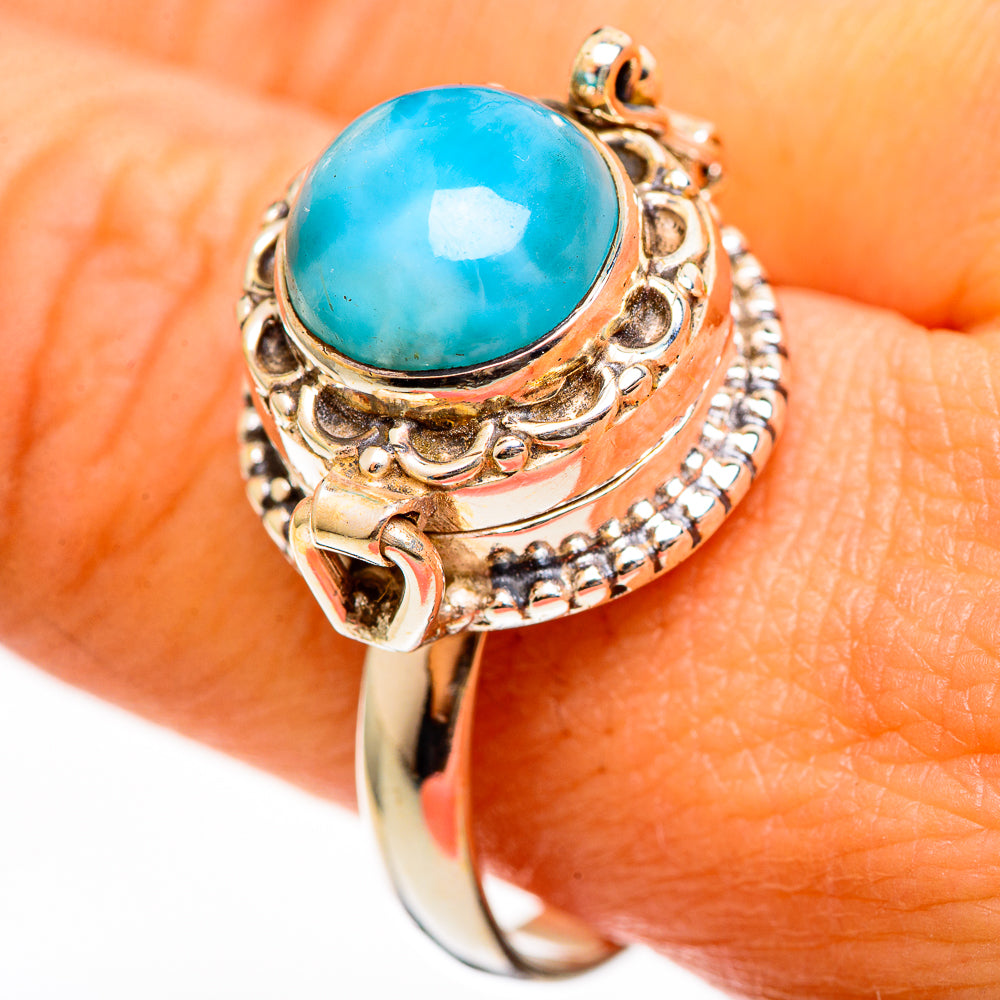 Larimar Rings handcrafted by Anasilvercos - RING111080