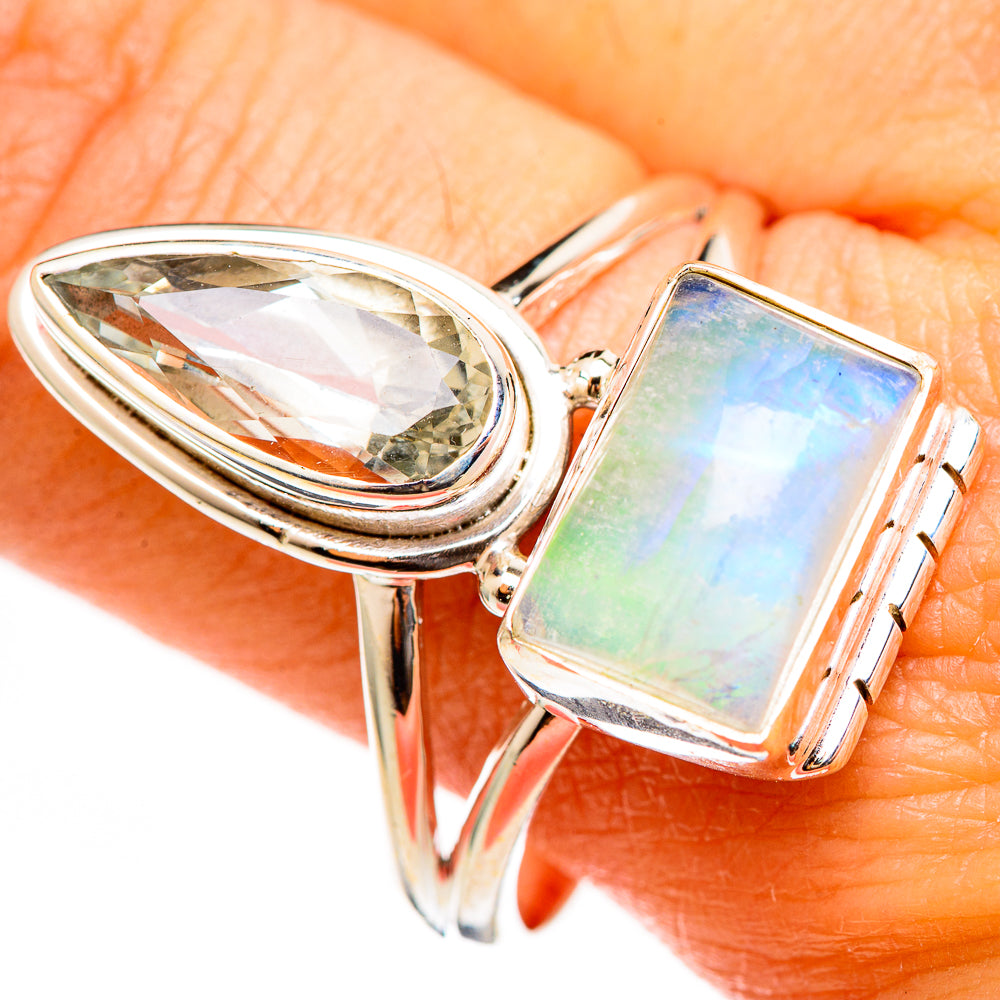 Green Moonstone Rings handcrafted by Anasilvercos - RING111083