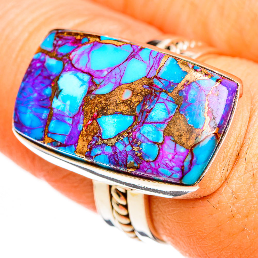 Purple Copper Turquoise Rings handcrafted by Anasilvercos - RING111095