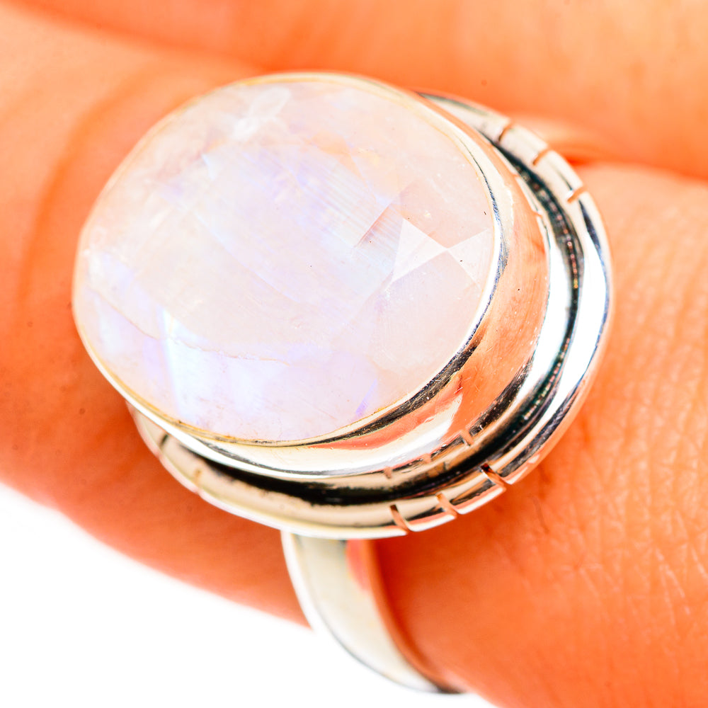 Rainbow Moonstone Rings handcrafted by Anasilvercos - RING111101