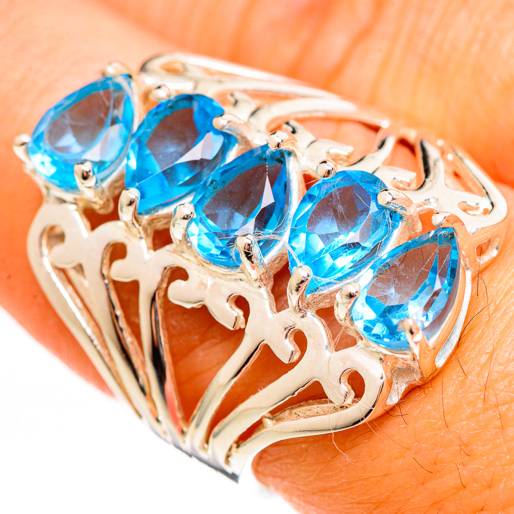 Blue Topaz Rings handcrafted by Anasilvercos - RING111108