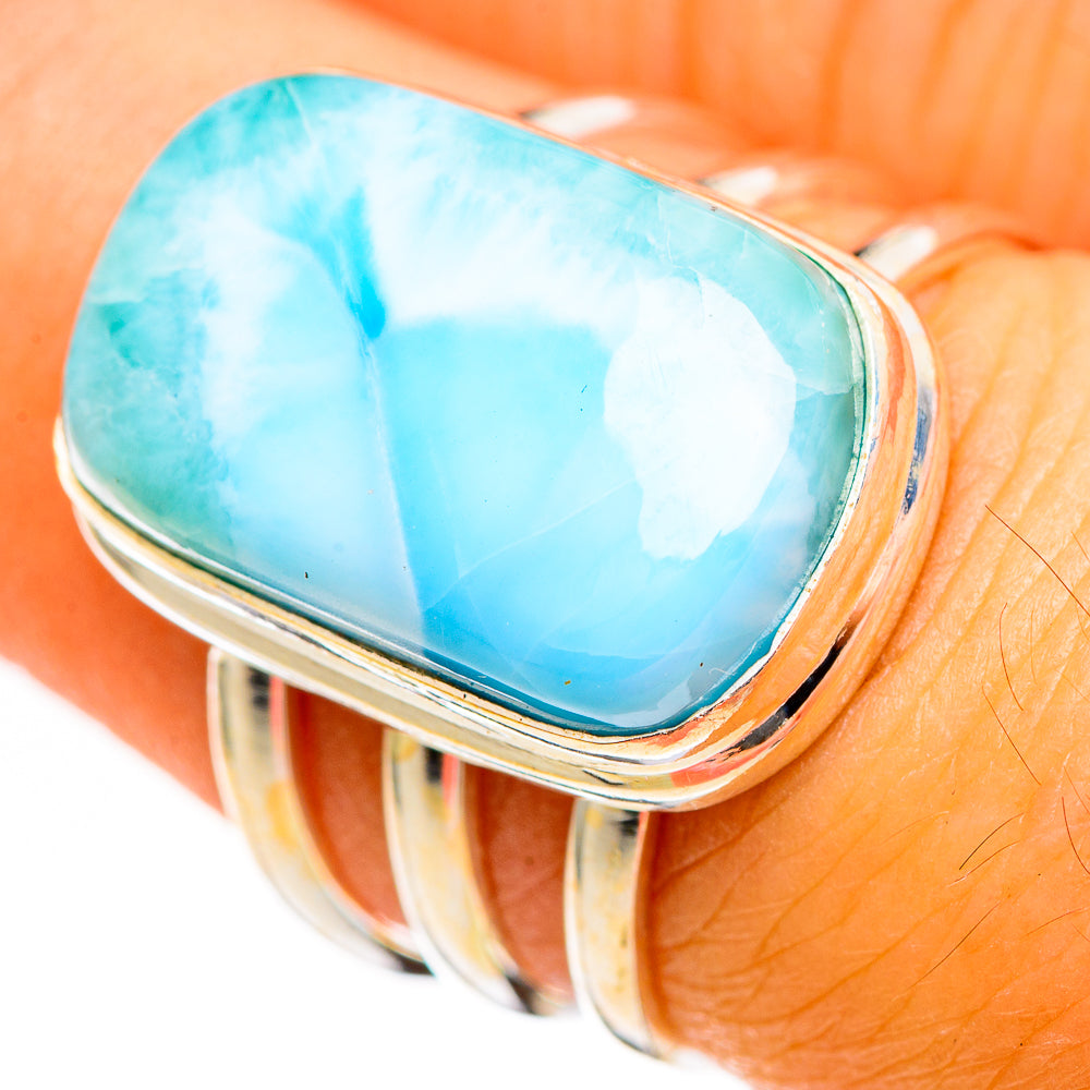 Larimar Rings handcrafted by Anasilvercos - RING111109