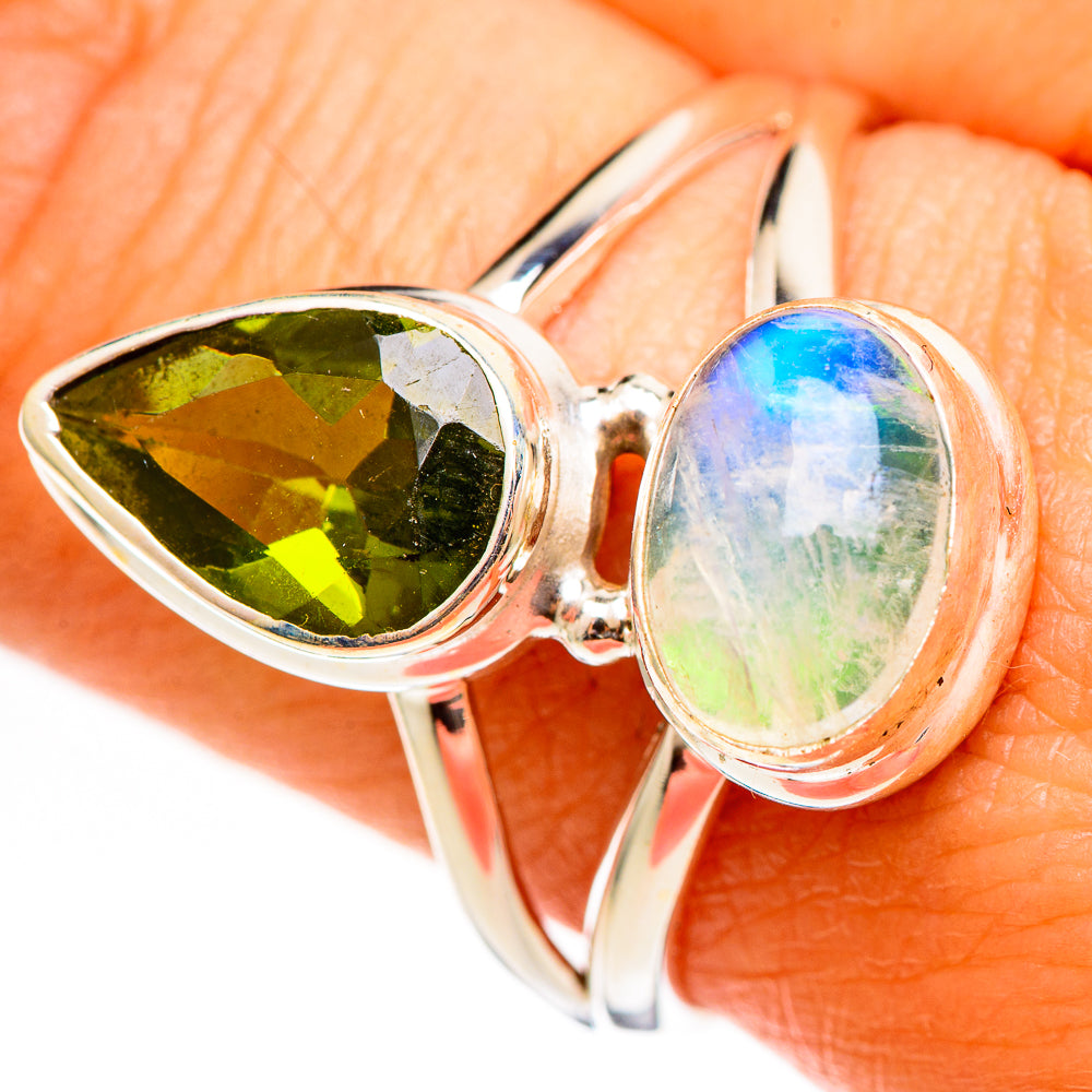 Green Moonstone Rings handcrafted by Anasilvercos - RING111114