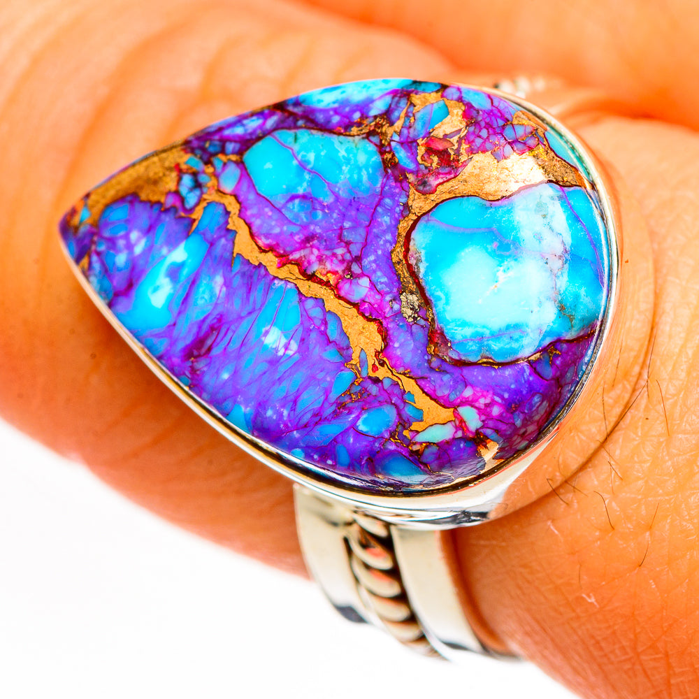 Purple Copper Turquoise Rings handcrafted by Anasilvercos - RING111120