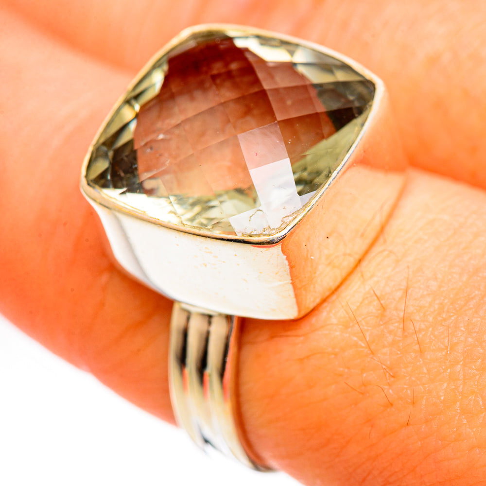 Green Amethyst Rings handcrafted by Anasilvercos - RING111164