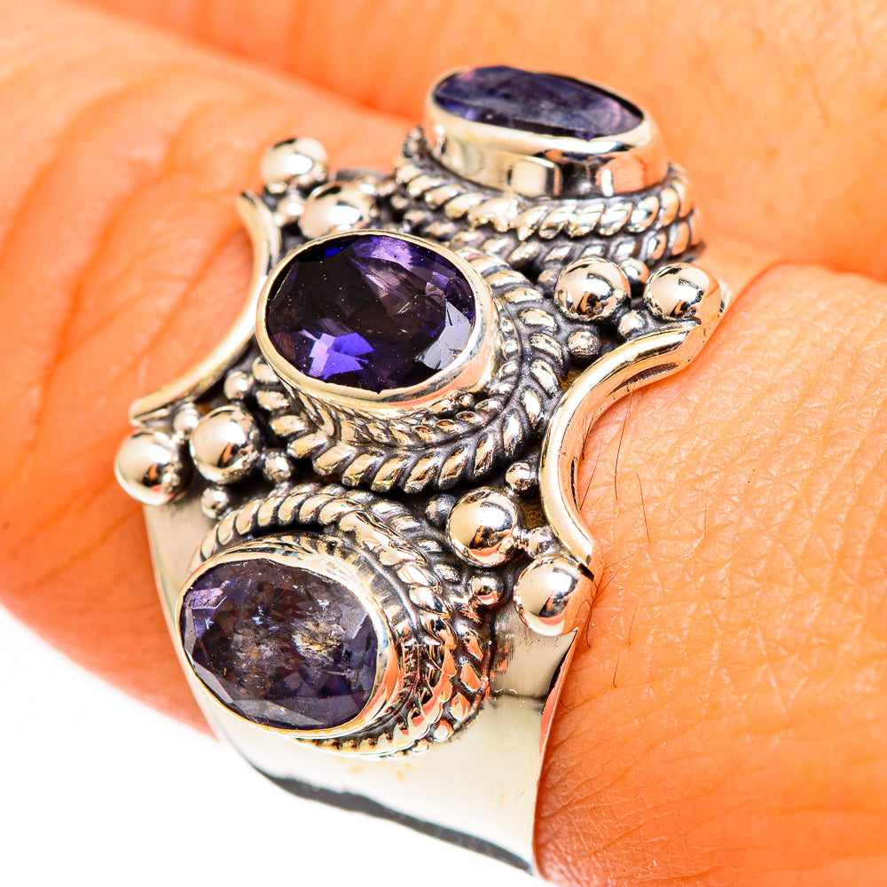 Violet Spinel Rings handcrafted by Anasilvercos - RING111171