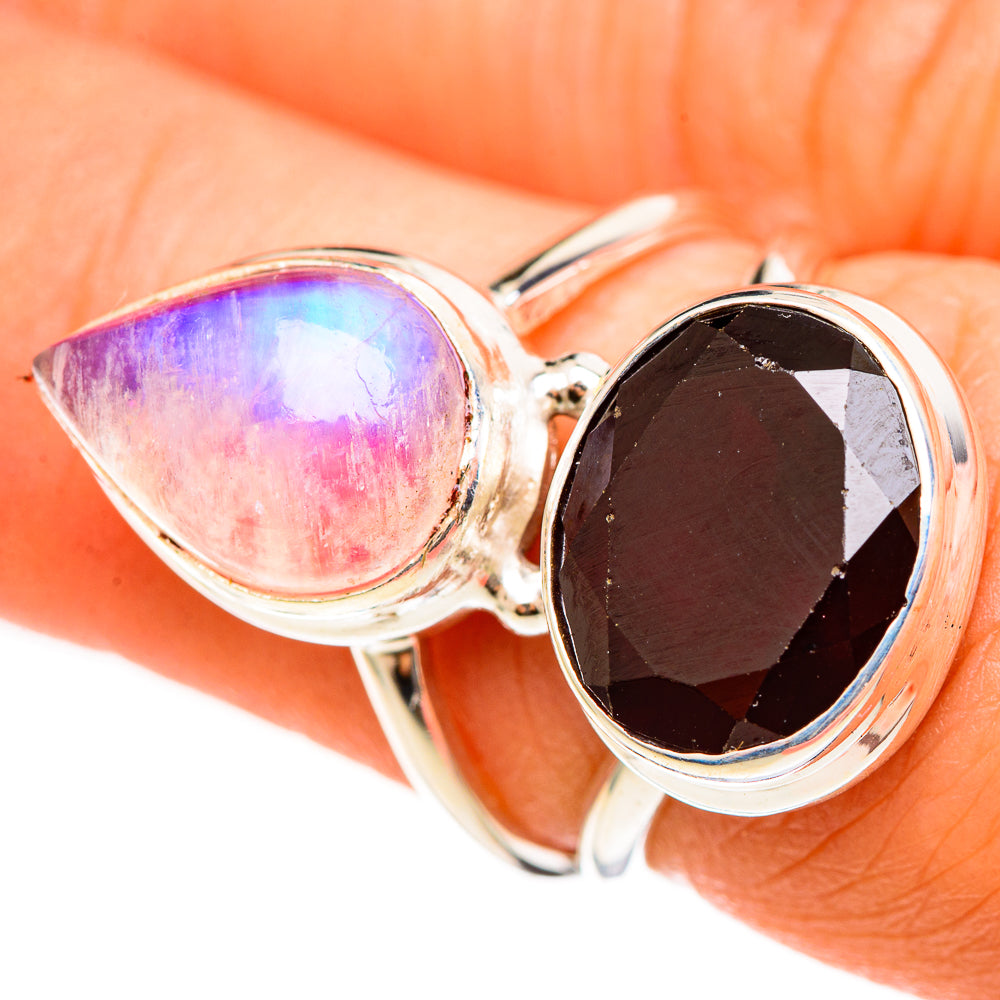 Pink Moonstone Rings handcrafted by Anasilvercos - RING111181