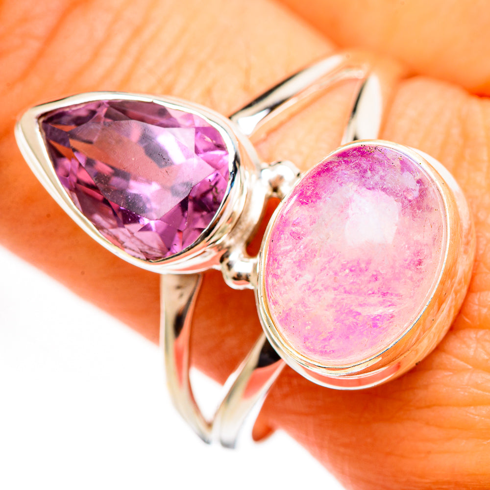Pink Moonstone Rings handcrafted by Anasilvercos - RING111183