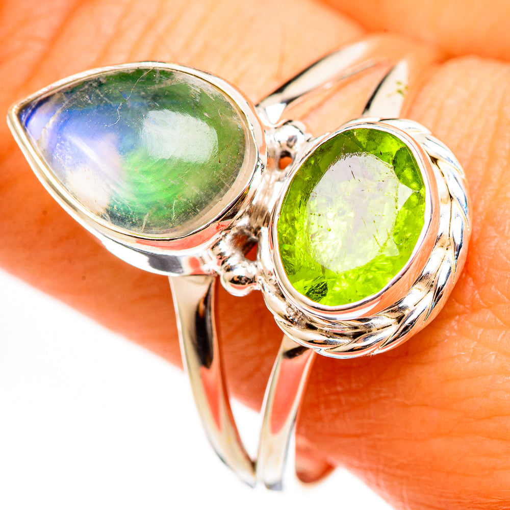Green Moonstone Rings handcrafted by Anasilvercos - RING111189