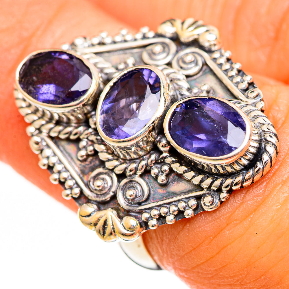 Violet Spinel Rings handcrafted by Anasilvercos - RING111196