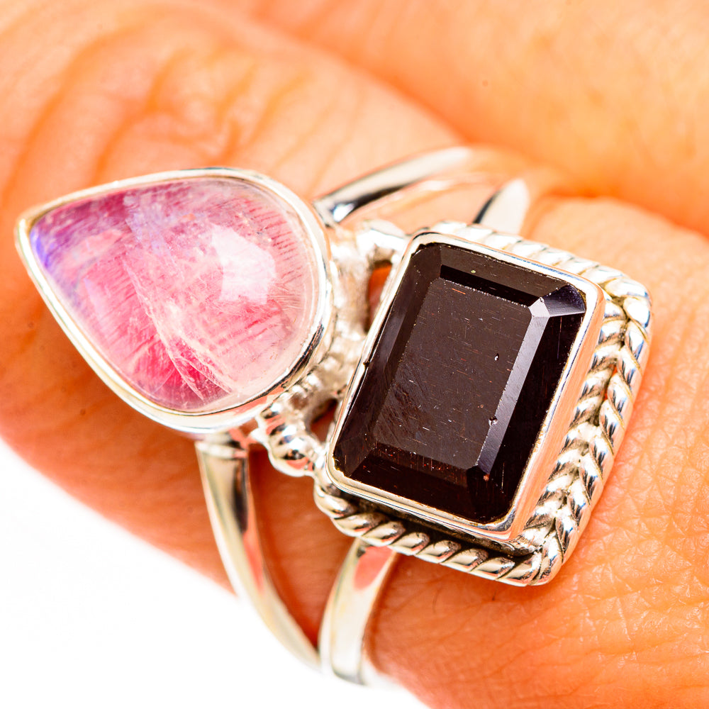 Pink Moonstone Rings handcrafted by Anasilvercos - RING111206