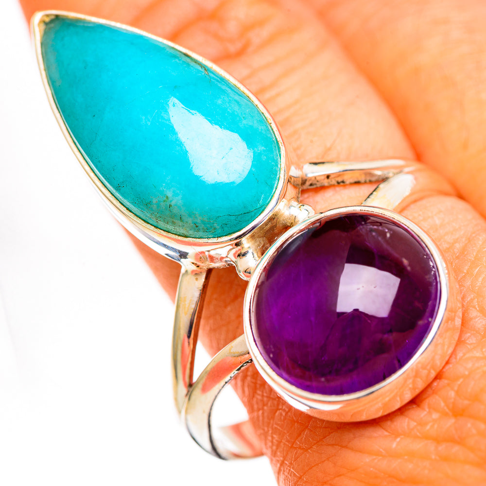 Peruvian Amazonite Rings handcrafted by Anasilvercos - RING111207