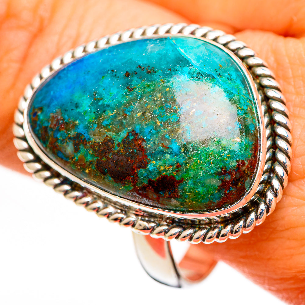 Chrysocolla Rings handcrafted by Anasilvercos - RING111215