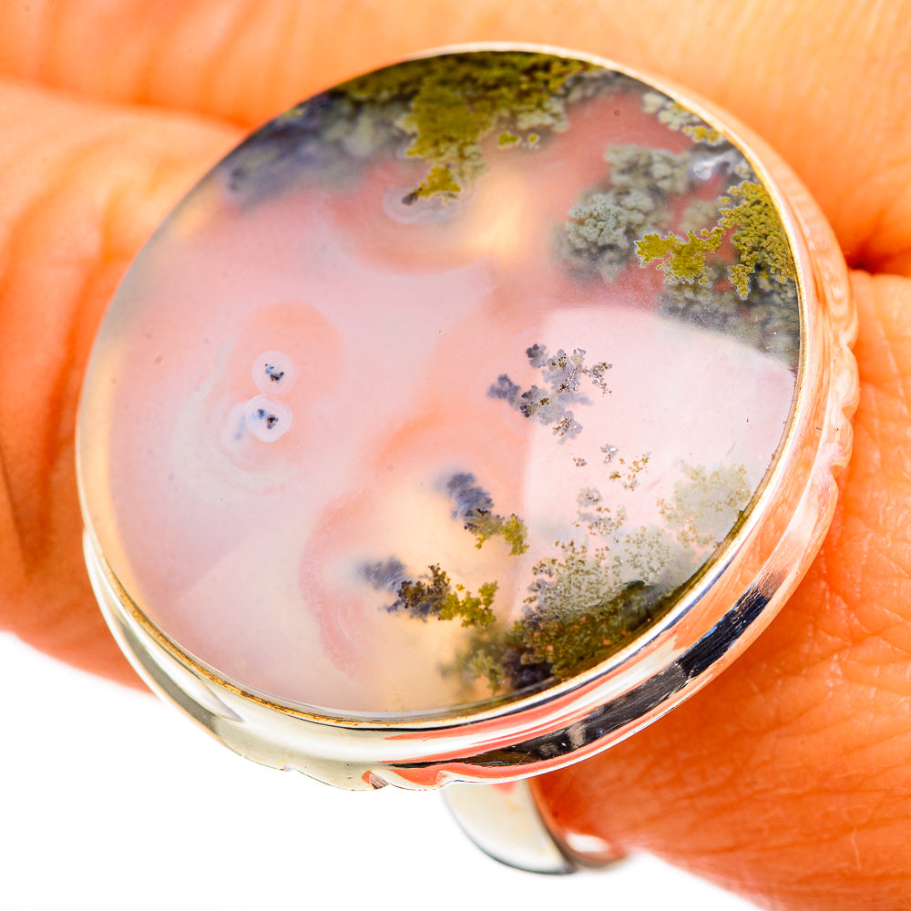 Green Moss Agate Rings handcrafted by Anasilvercos - RING111231