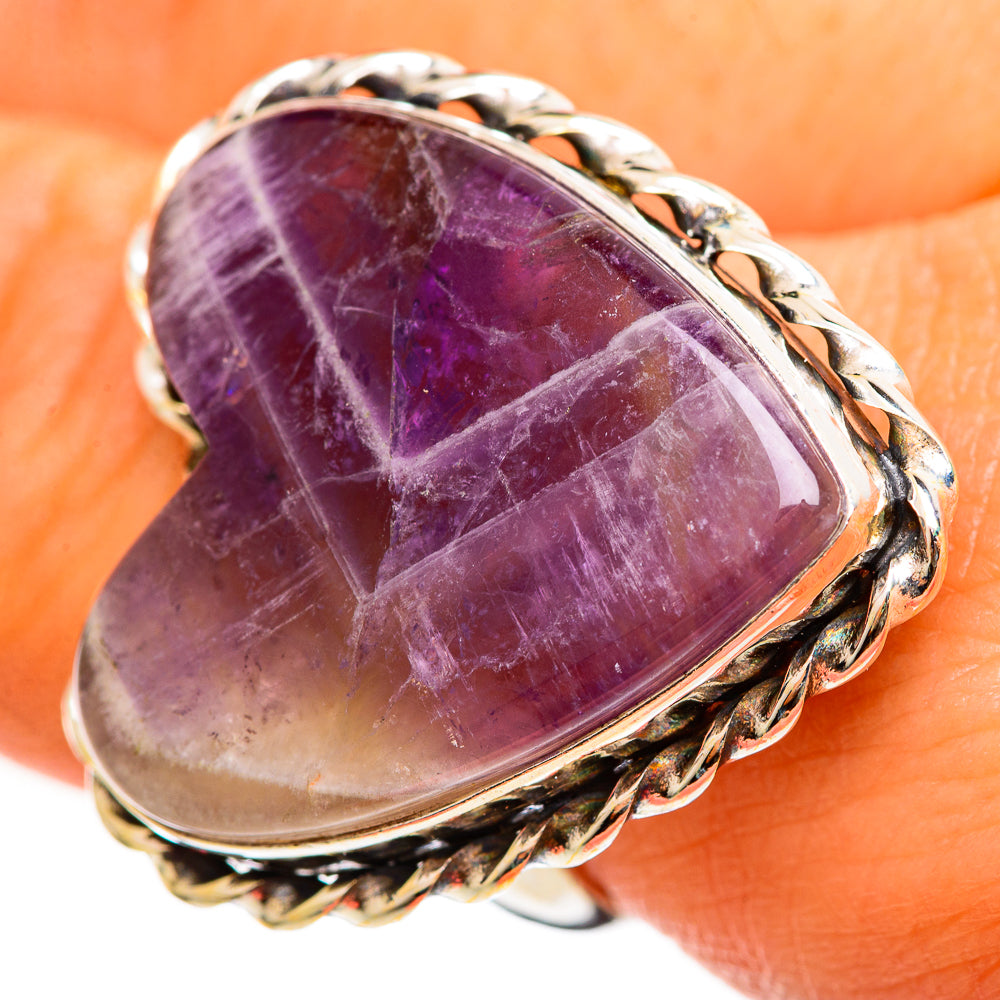 Chevron Amethyst Rings handcrafted by Anasilvercos - RING111244