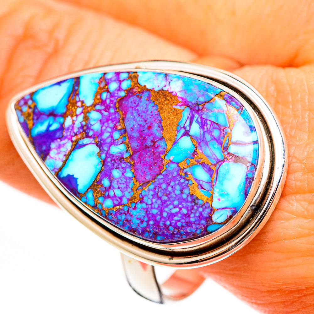 Purple Copper Turquoise Rings handcrafted by Anasilvercos - RING111249