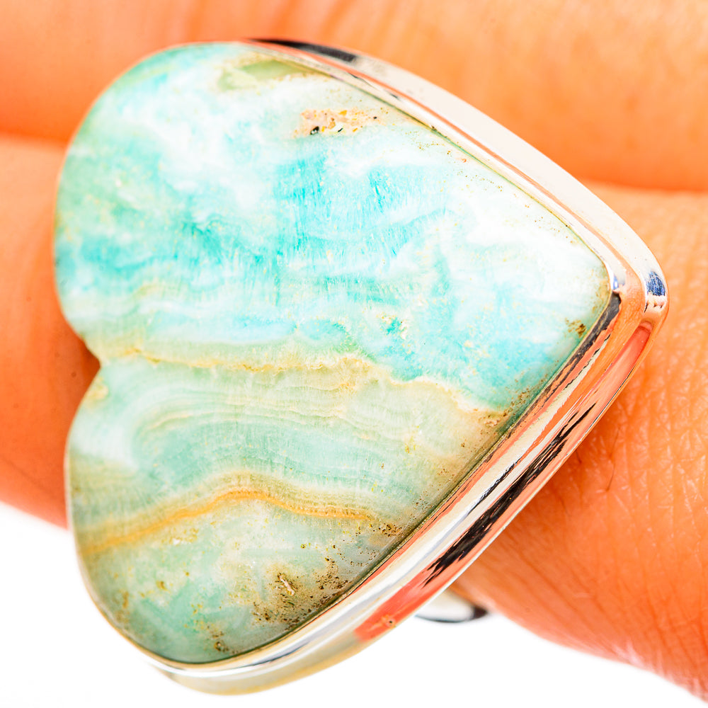 Peruvian Amazonite Rings handcrafted by Anasilvercos - RING111262
