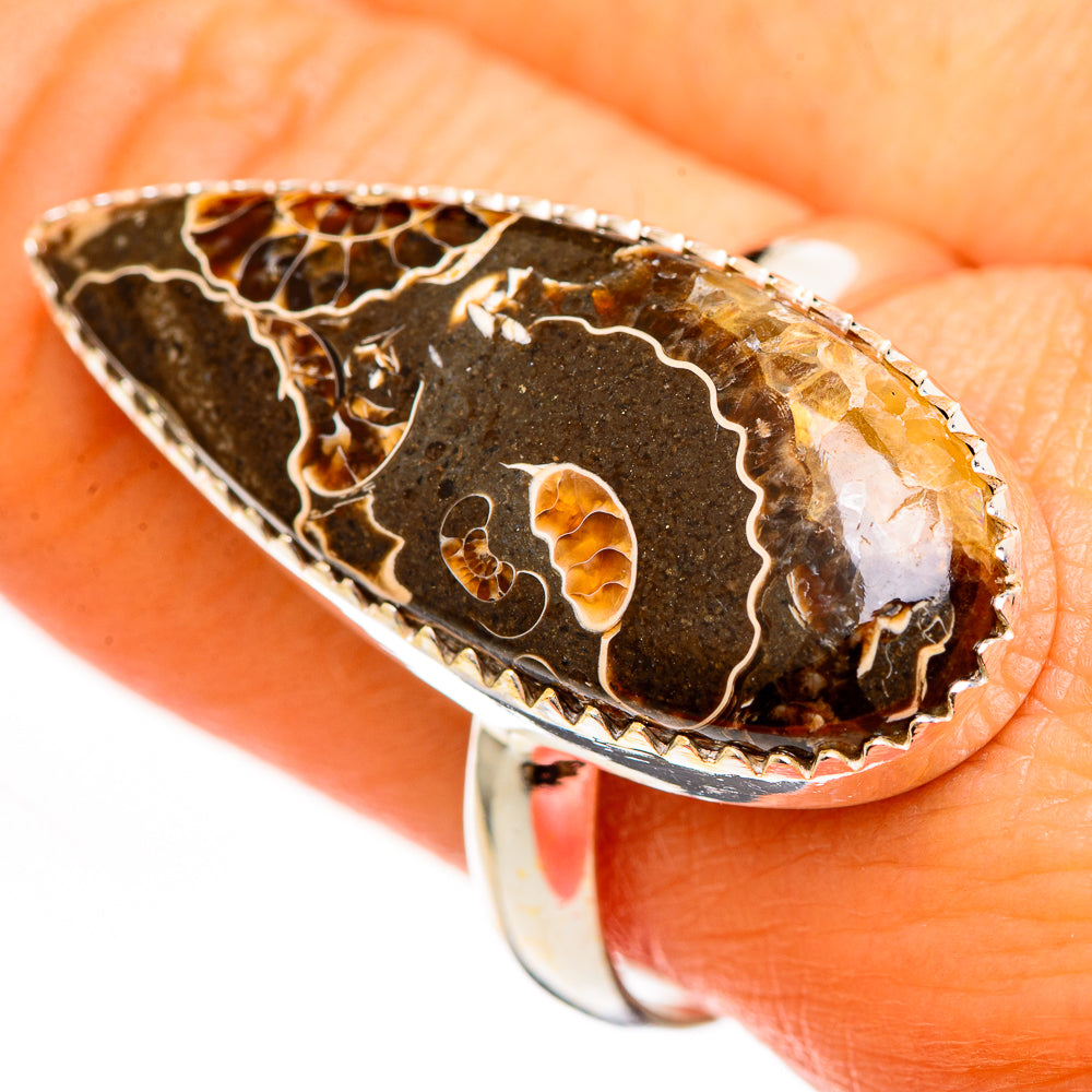 Turritella Agate Rings handcrafted by Anasilvercos - RING111275