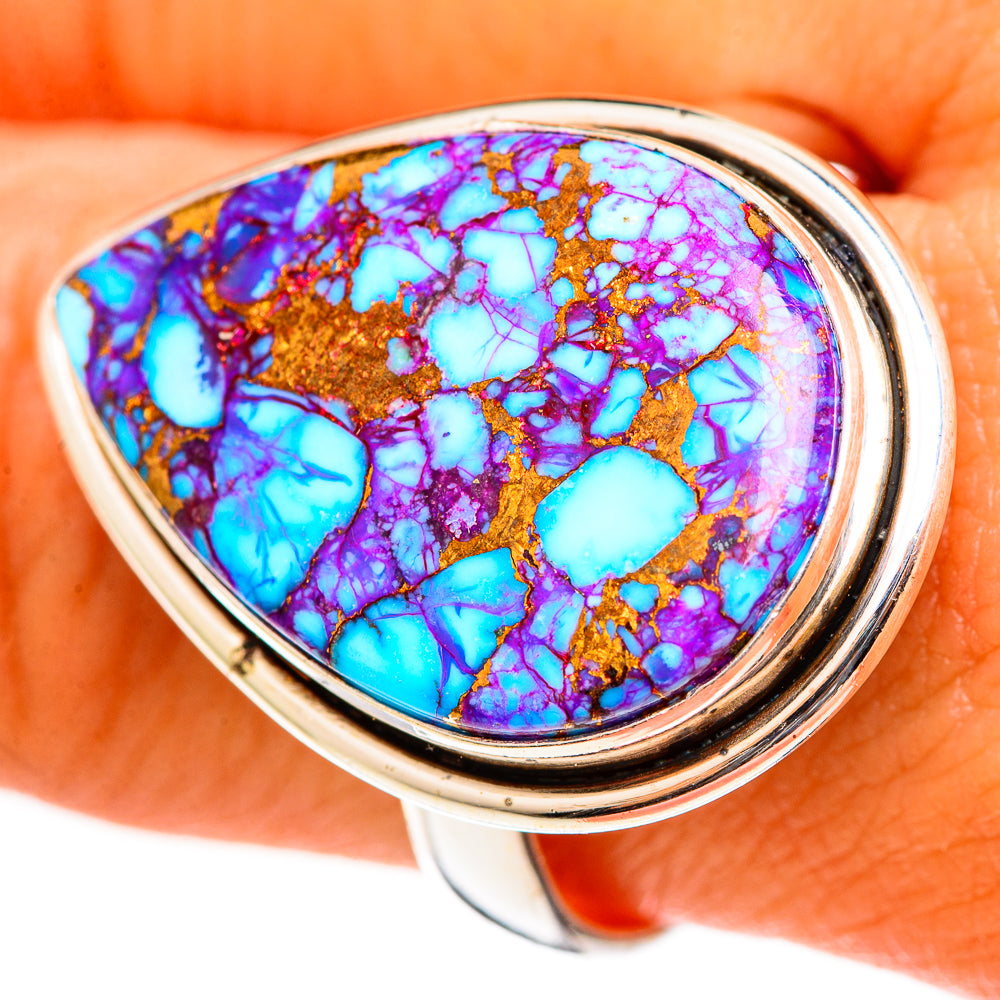 Purple Copper Turquoise Rings handcrafted by Anasilvercos - RING111290