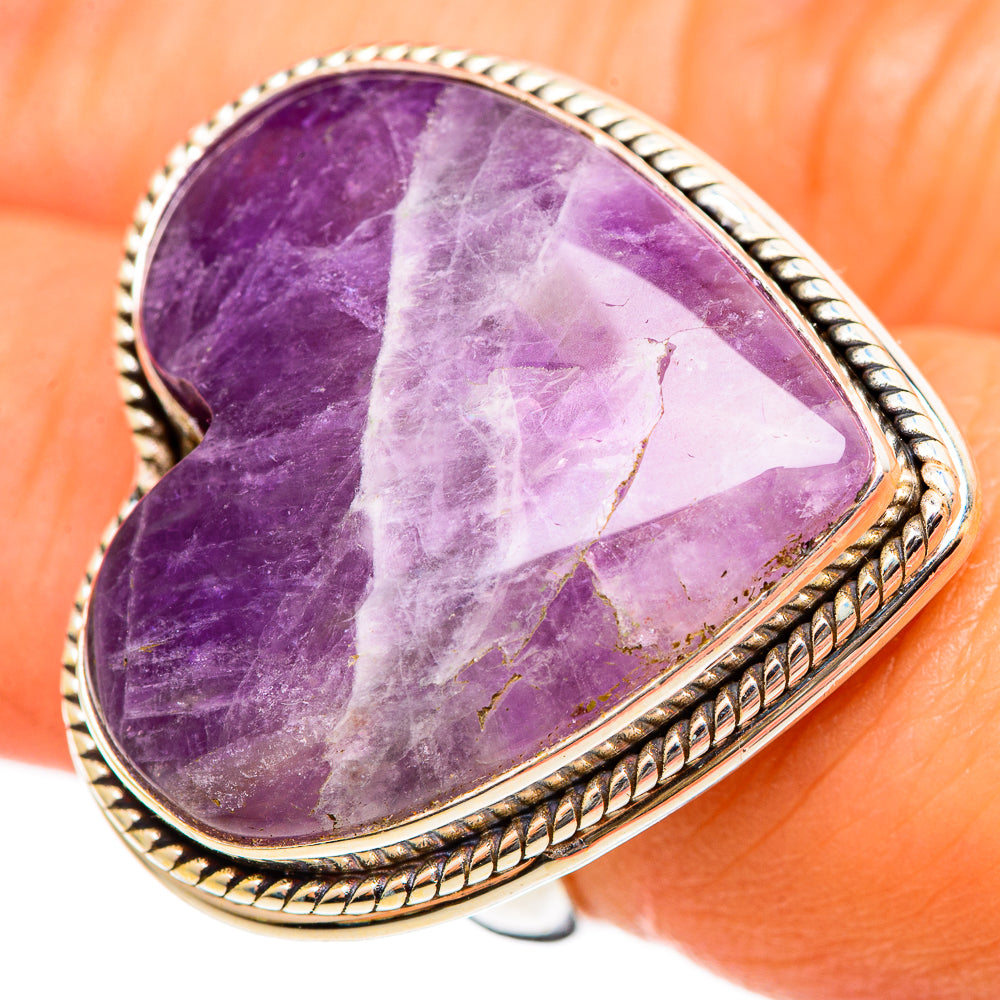 Chevron Amethyst Rings handcrafted by Anasilvercos - RING111291
