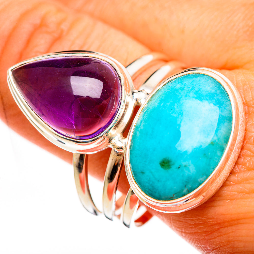 Peruvian Amazonite Rings handcrafted by Anasilvercos - RING111302