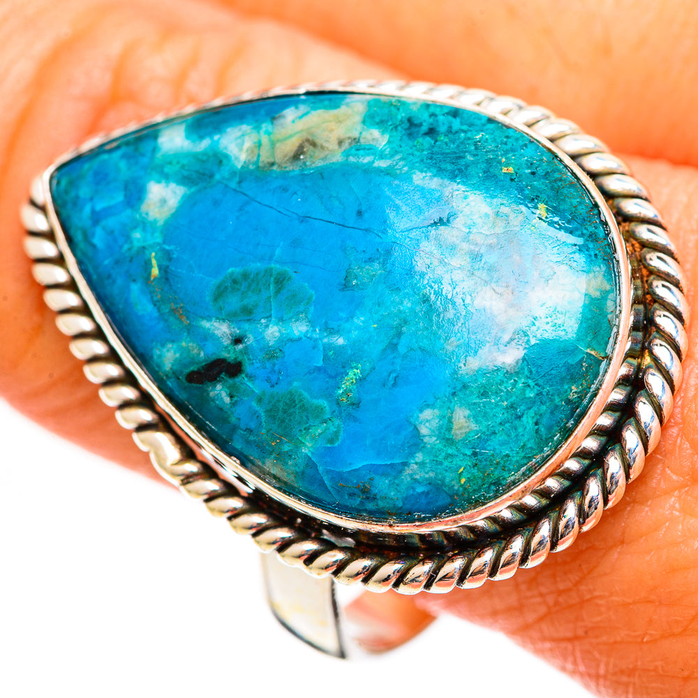 Chrysocolla Rings handcrafted by Anasilvercos - RING111315
