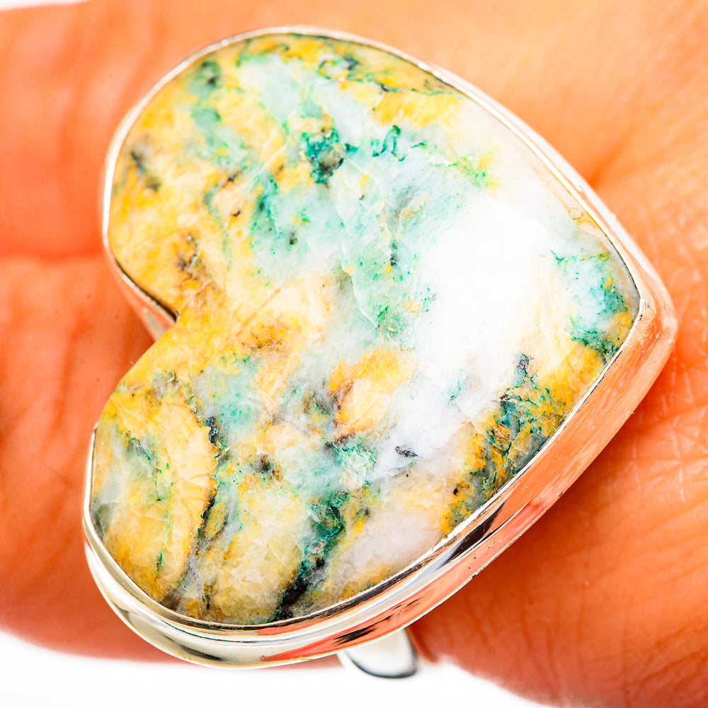 Peruvian Amazonite Rings handcrafted by Anasilvercos - RING111319