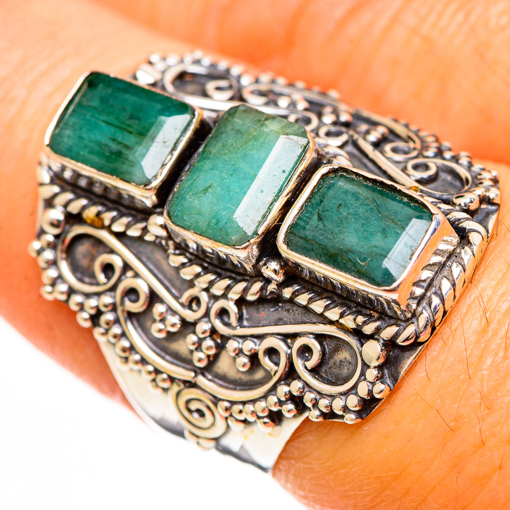 Emerald Rings handcrafted by Anasilvercos - RING111323