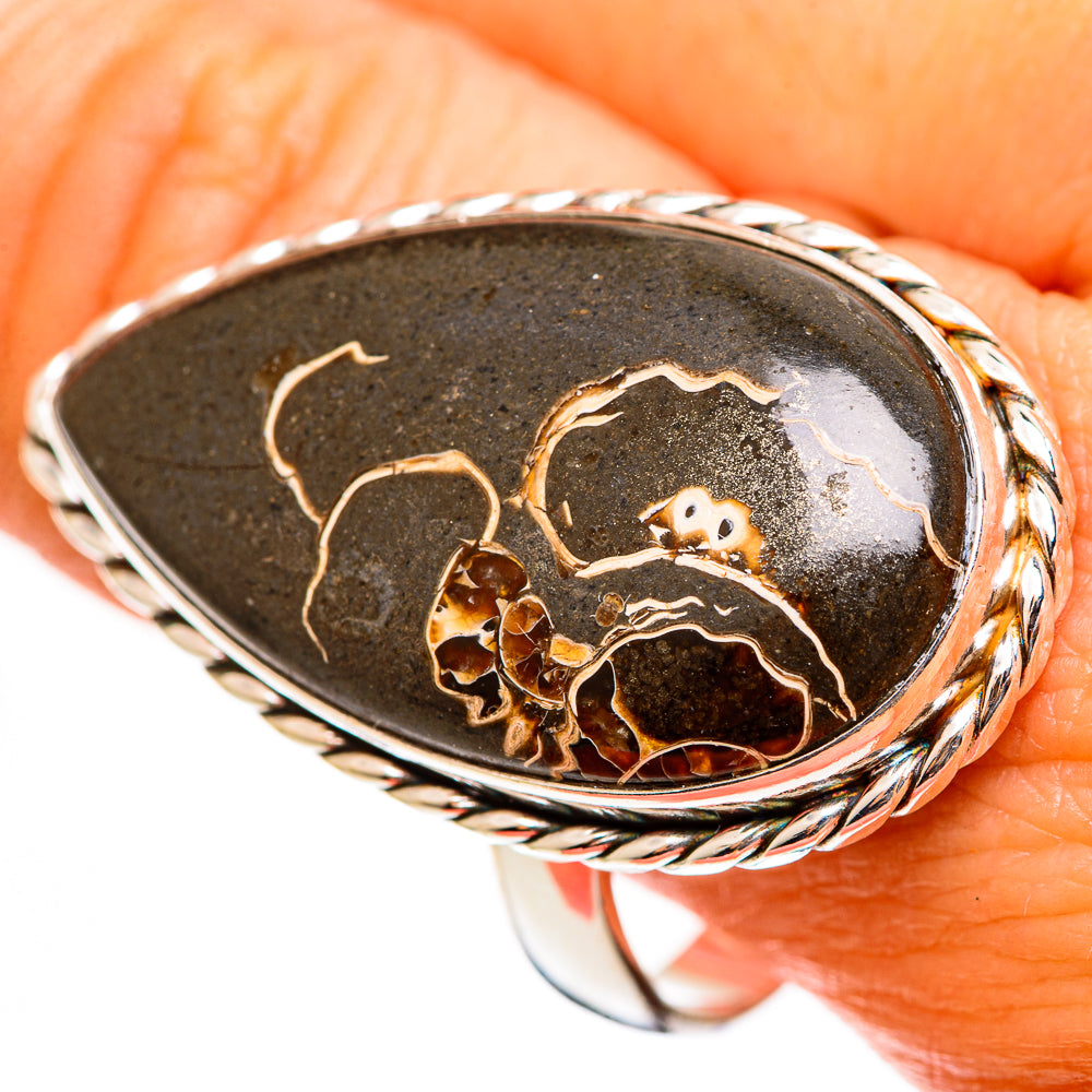 Turritella Agate Rings handcrafted by Anasilvercos - RING111671