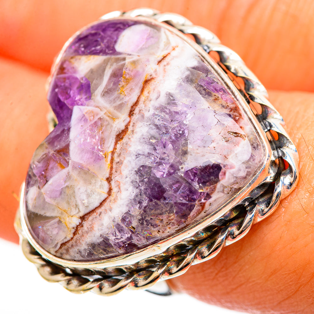 Chevron Amethyst Rings handcrafted by Anasilvercos - RING111680
