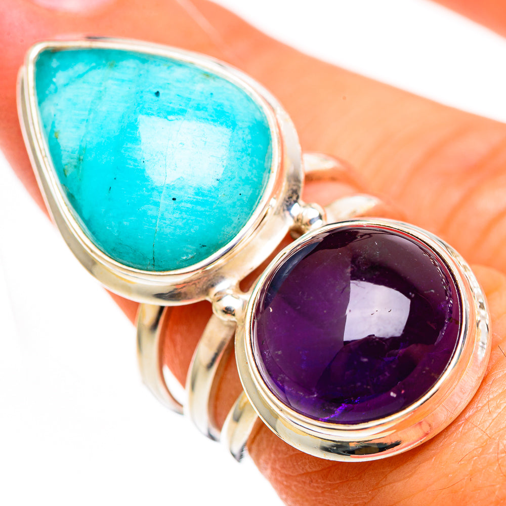 Peruvian Amazonite Rings handcrafted by Anasilvercos - RING111688