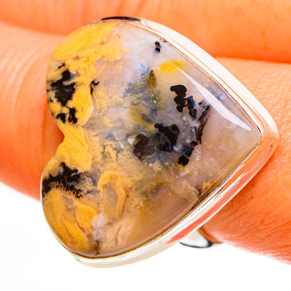 Plume Agate Rings handcrafted by Anasilvercos - RING111703