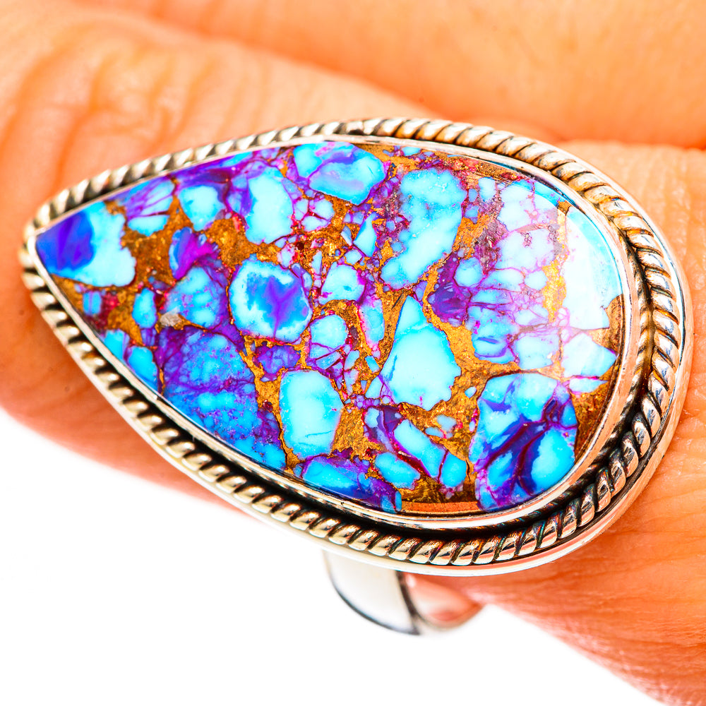 Purple Copper Turquoise Rings handcrafted by Anasilvercos - RING111716