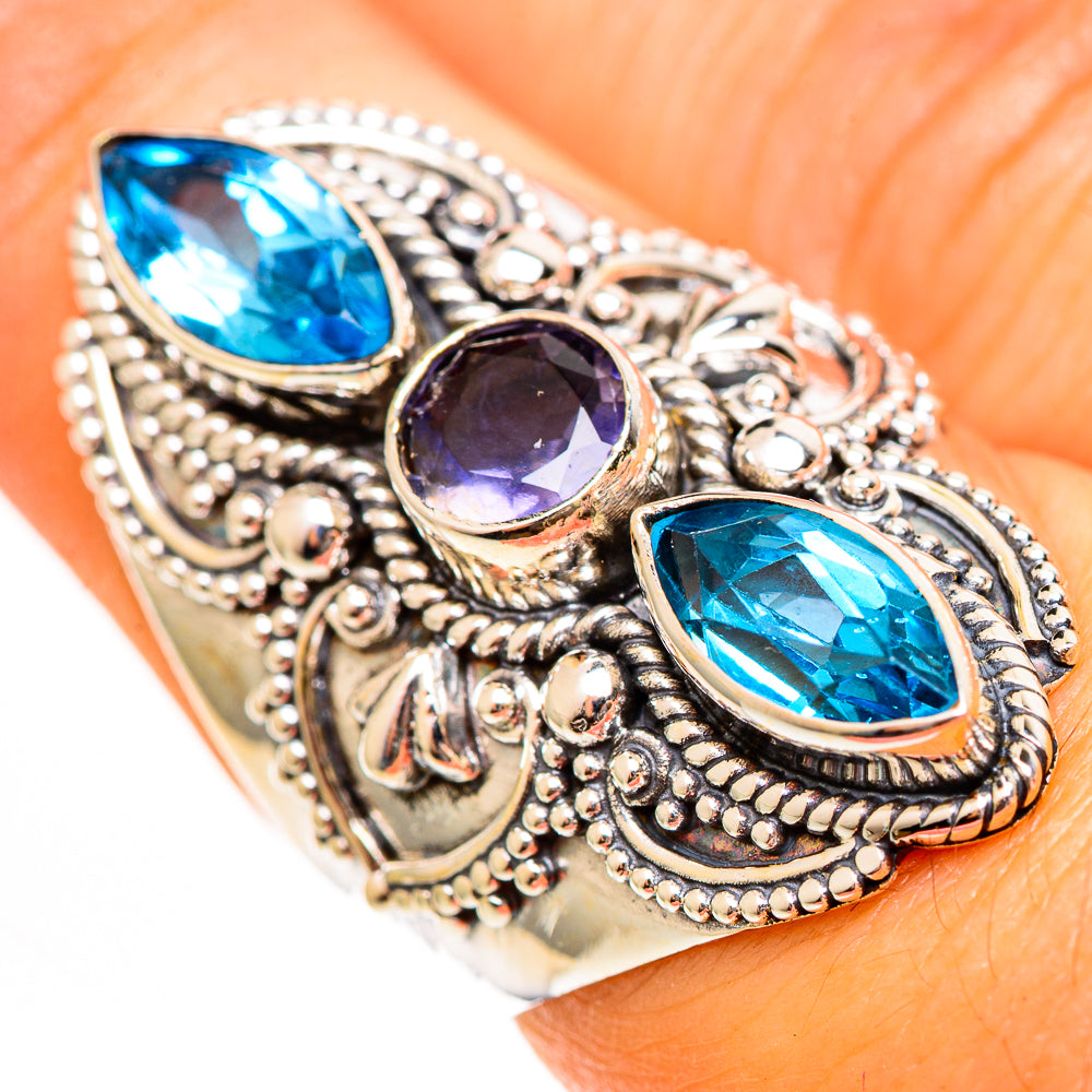 Blue Topaz Rings handcrafted by Anasilvercos - RING111729