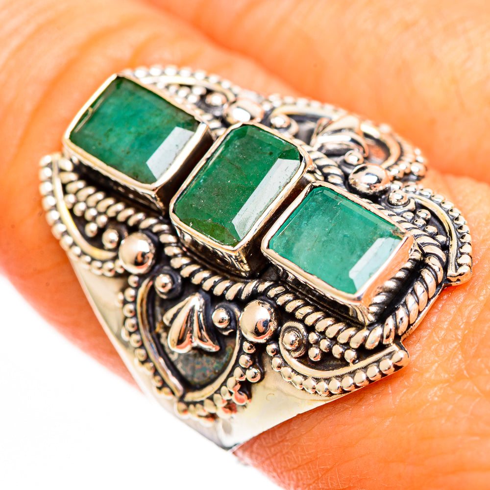Emerald Rings handcrafted by Anasilvercos - RING111740