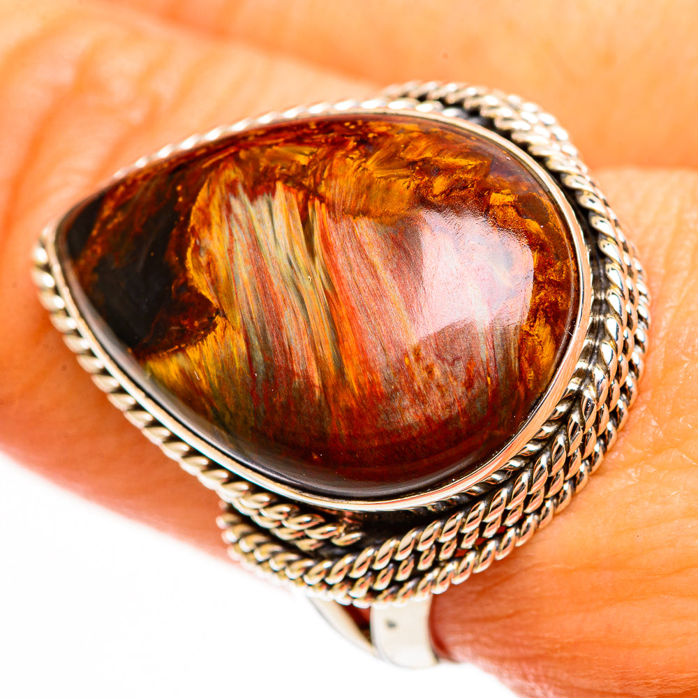 Golden Pietersite Rings handcrafted by Anasilvercos - RING111743