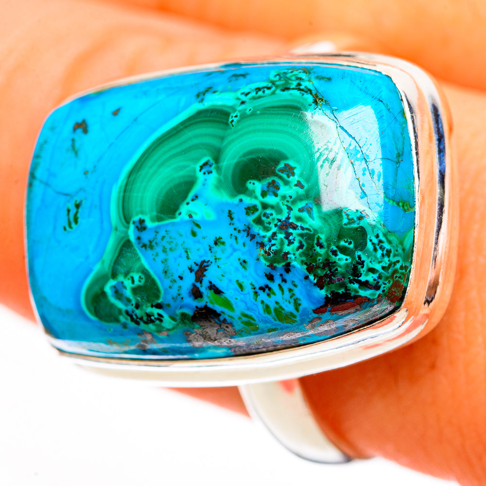 Malachite In Chrysocolla Rings handcrafted by Anasilvercos - RING111754