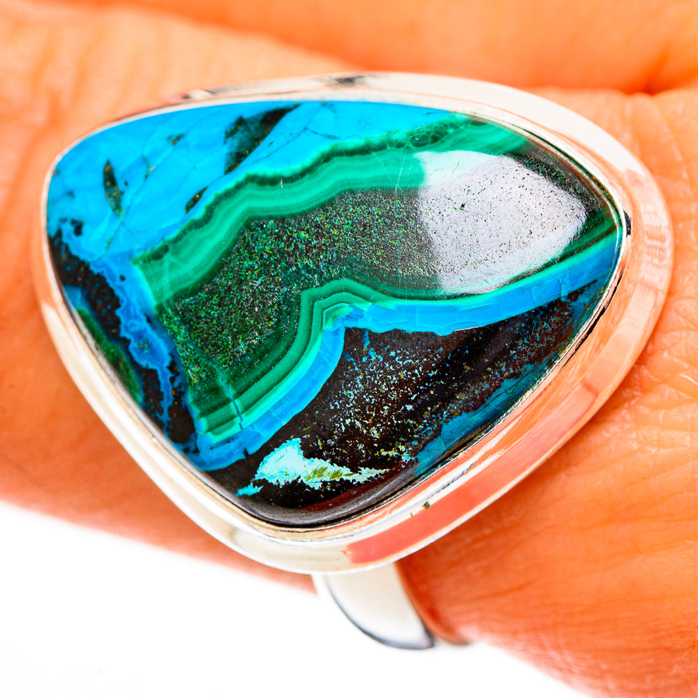 Malachite In Chrysocolla Rings handcrafted by Anasilvercos - RING111775