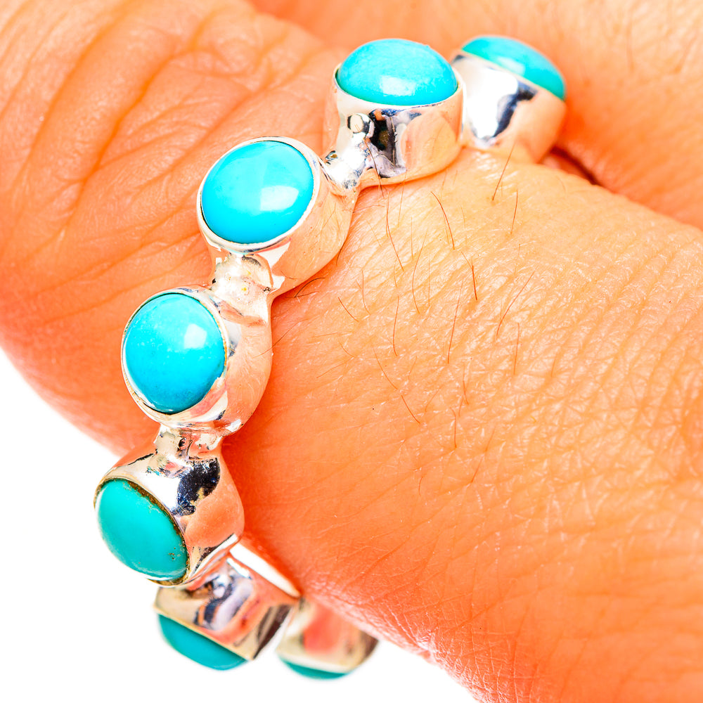 Sleeping Beauty Turquoise Rings handcrafted by Anasilvercos - RING111783