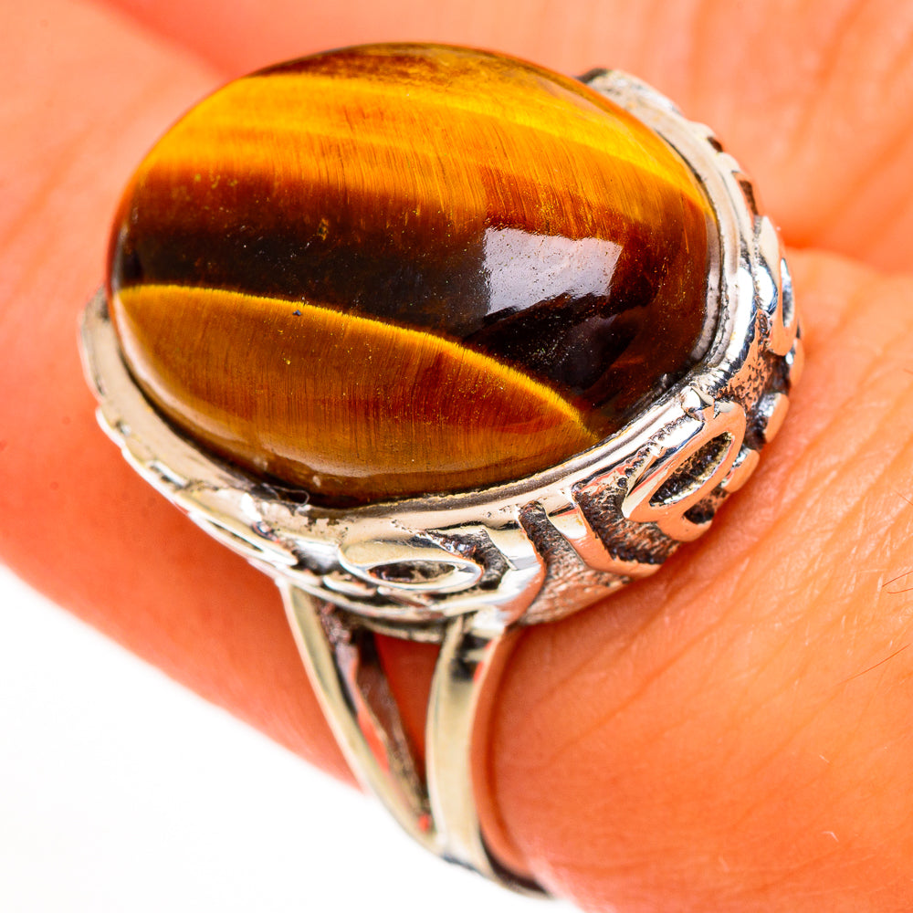Tiger Eye Rings handcrafted by Anasilvercos - RING111790
