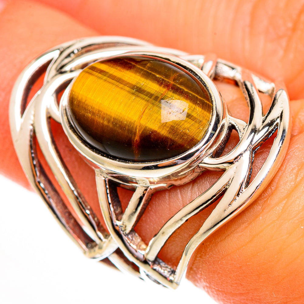 Tiger Eye Rings handcrafted by Anasilvercos - RING111792